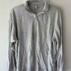 Light Gray Quarter-Zip Pullover Sweatshirt